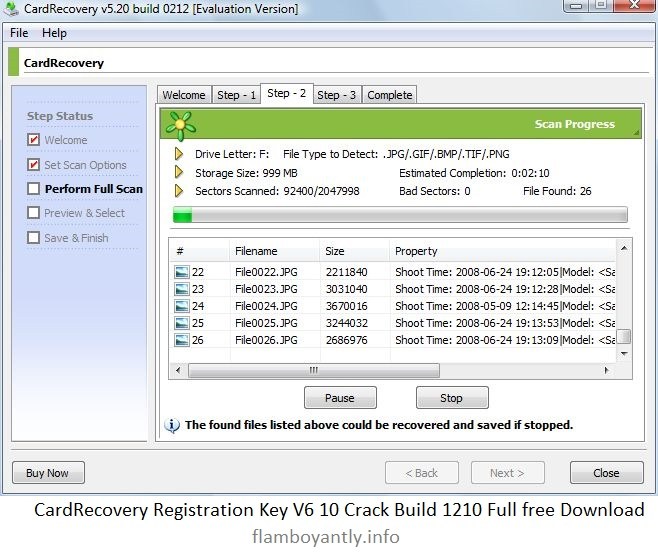 Cardrecovery v5.30 build 1206 registration key